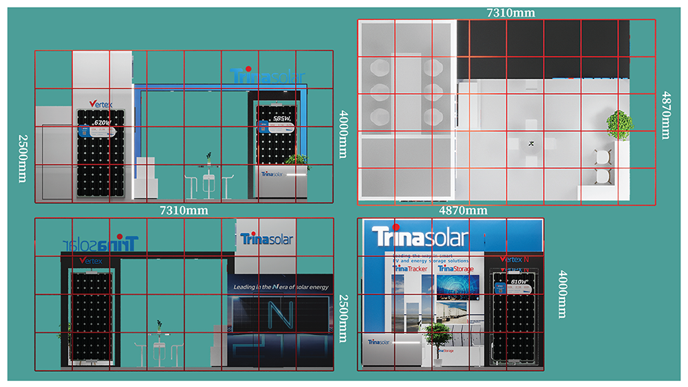 2D Architectural Elevation & Grid Layout